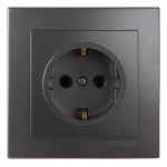 Розетка одинарная з/з NILSON Touran  Антрацит 24161017