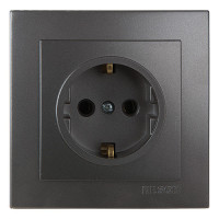 Розетка одинарная з/з NILSON Touran  Антрацит 24161017