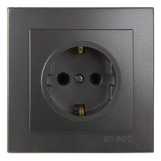 Розетка одинарная з/з NILSON Touran  Антрацит 24161017