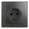 Розетка одинарная з/з NILSON Touran  Антрацит 24161017