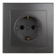 Розетка одинарная з/з NILSON Touran  Антрацит 24161017
