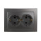 Розетка двомесная с/з NILSON Touran  Антрацит 24161025