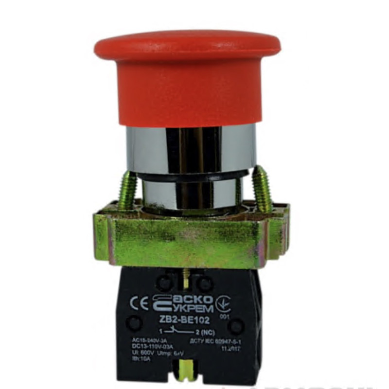 Кнопка "Стоп" АСКО-УКРЕМ XB2-BC42 червона "грибок" A0140010031