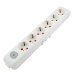 Колодка VIKO 6 гнезд с заземленнием с кнопкой белая Multi-Let 90118600