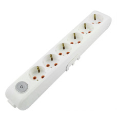 Колодка VIKO 6 гнезд с заземленнием с кнопкой белая Multi-Let 90118600