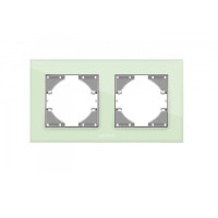 Рамка двойная горизонтальная VIDEX Binera зеленое стекло (VF-BNFRG2H-GR)
