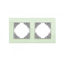 Рамка двойная горизонтальная VIDEX Binera зеленое стекло (VF-BNFRG2H-GR)