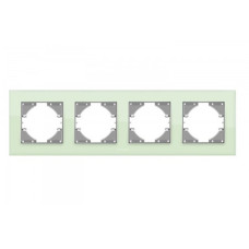 Рамка четверная горизонтальная VIDEX Binera зеленое стекло (VF-BNFRG4H-GR)