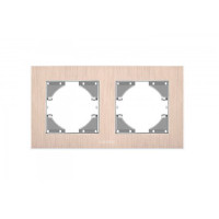 Рамка двойная горизонтальная VIDEX Binera медный алюминий (VF-BNFRA2H-CP)