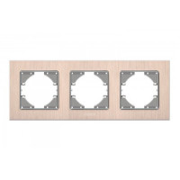 Рамка тройная горизонтальная VIDEX Binera медный алюминий (VF-BNFRA3H-CP)