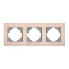 Рамка тройная горизонтальная VIDEX Binera медный алюминий (VF-BNFRA3H-CP)
