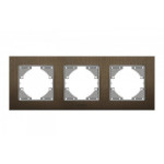 Рамка тройная горизонтальная VIDEX Binera шоколадный алюминий (VF-BNFRA3H-CH)