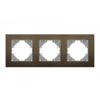 Рамка тройная горизонтальная VIDEX Binera шоколадный алюминий (VF-BNFRA3H-CH)