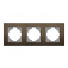 Рамка тройная горизонтальная VIDEX Binera шоколадный алюминий (VF-BNFRA3H-CH)