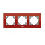 Рамка тройная горизонтальная VIDEX Binera красное стекло (VF-BNFRG3H-RD)