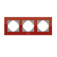 Рамка тройная горизонтальная VIDEX Binera красное стекло (VF-BNFRG3H-RD)