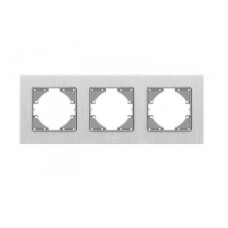 Рамка тройная горизонтальная VIDEX Binera серебристый алюминий (VF-BNFRA3H-SL)
