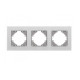 Рамка тройная горизонтальная VIDEX Binera серебристый алюминий (VF-BNFRA3H-SL)