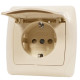Розетка одинарная с/з и крышкой VIKO Carmen крем 90562012