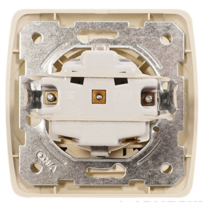 Розетка одинарная с/з и крышкой VIKO Carmen крем 90562012