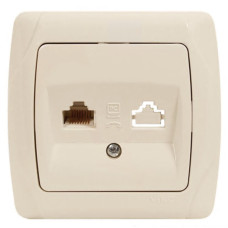 Розетка одинарная компьютерная RJ-45 VIKO Carmen крем 90562032