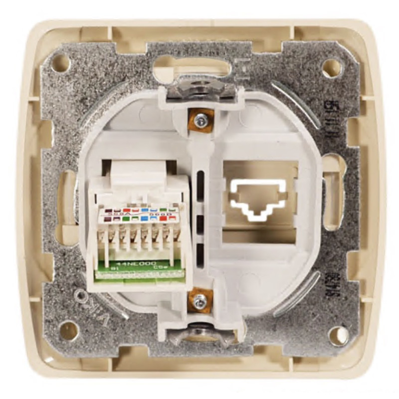Розетка одинарна комп'ютерна RJ-45 VIKO Carmen крем 90562032
