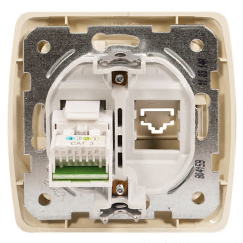 Розетка одинарная телефонная RJ-11 VIKO Carmen крем 90562013