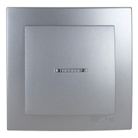 Выключатель одноклавишный с подсветкой NILSON Touran серебро 24131002