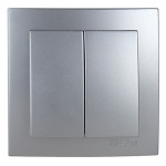 Выключатель двухклавишный NILSON Touran серебро 24131003