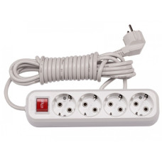 Подовжувач 4 гн 5м з/з + вимикач BENEFICE LUXEL (7255)