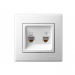 Розетка комп'ютерна і телефонна LEZARD Lesya біла 705-0202-143