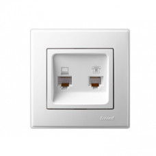 Розетка компьютерная и телефонная LEZARD Lesya белая 705-0202-143