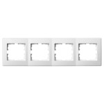 Рамка четверная горизонтальная без вставки LEZARD Lesya белая 705-0200-149