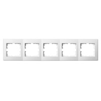 Рамка пятерная горизонтальная без вставки LEZARD Lesya белая 705-0200-150