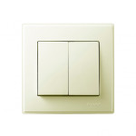 Выключатель двухклавишный LEZARD Lesya крем 705-0303-101