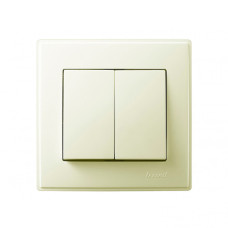 Выключатель двухклавишный LEZARD Lesya крем 705-0303-101