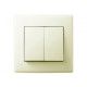 Выключатель двухклавишный LEZARD Lesya крем 705-0303-101