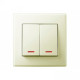Выключатель двухклавишный с подсветкой LEZARD Lesya крем 705-0303-112
