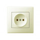 Розетка одинарная б/з LEZARD Lesya крем 705-0303-121B