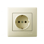 Розетка одинарная с/з LEZARD Lesya крем 705-0303-122B
