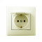 Розетка одинарная с/з и защитной крышкой LEZARD Lesya крем 705-0303-123B