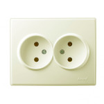 Розетка двухмесная б/з LEZARD Lesya крем 705-0303-128B