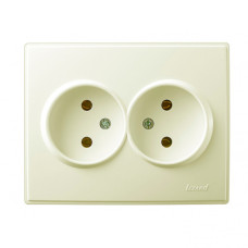 Розетка двухмесная б/з LEZARD Lesya крем 705-0303-128B