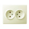 Розетка двухмесная б/з LEZARD Lesya крем 705-0303-128B