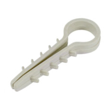 Зажим-дюбель "Елка" 20мм круглый белый (100шт)