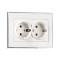 Розетка двойная с заземлением со вставкой RAIN белый хром ПБТ 703-0225-127В