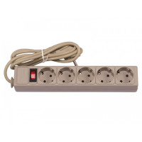 Сетевой фильтр-удлинитель LUXEL 5 розеток 5м серый