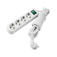 Удлинитель LEZARD 4 входа 5м с заземлением и выключателем Letitia 721-0405-402