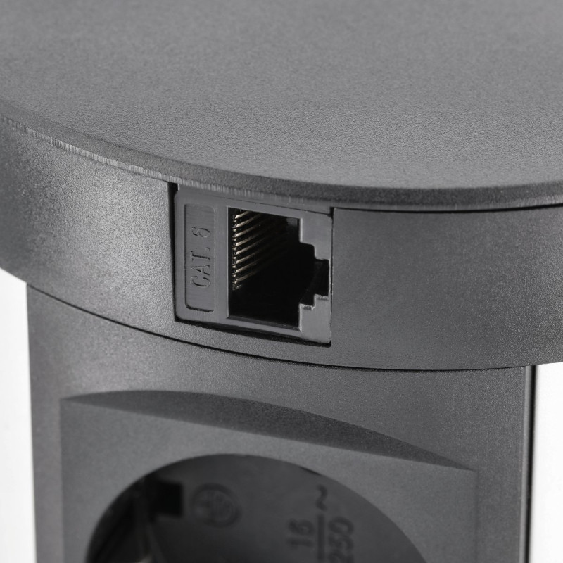 Удлинитель врезной GTV COMFORT PLUS 4x рос. schuko 1,5м, черный AE-BPW4S120P-20