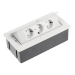 Удлинитель встроенный GTV SOFT 3x гн. schuko 1,5м с сетевой вилкой белый AE-PBSC3GS-10